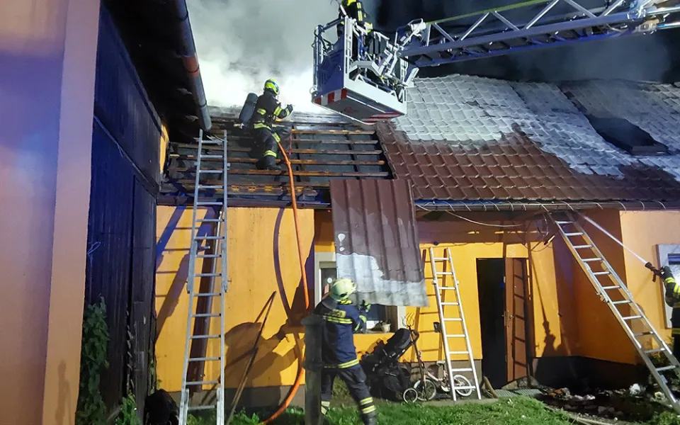 Požár rodinného domu v obci Sudkov