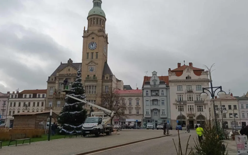 Vánoční strom v centru Prostějova - ilustrační foto