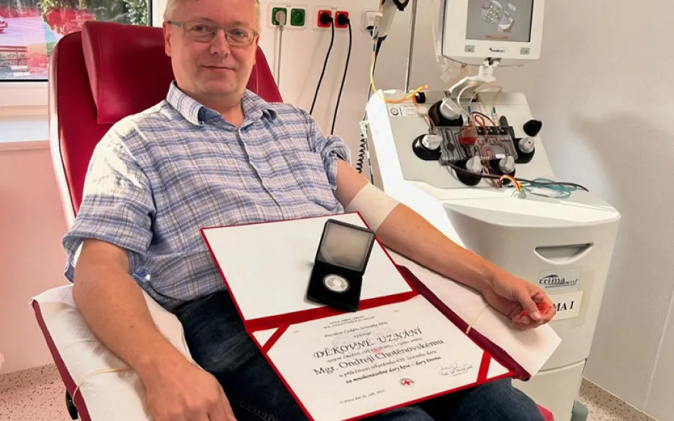 Ondřej Chotěnovský z Olomouce daruje krev a krevní složky od roku 2000