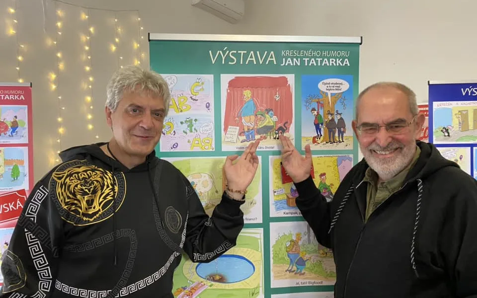 Kreslené vtipy v prostějovské Tančírně. Výstava Jana Tatarky běží i v říjnu