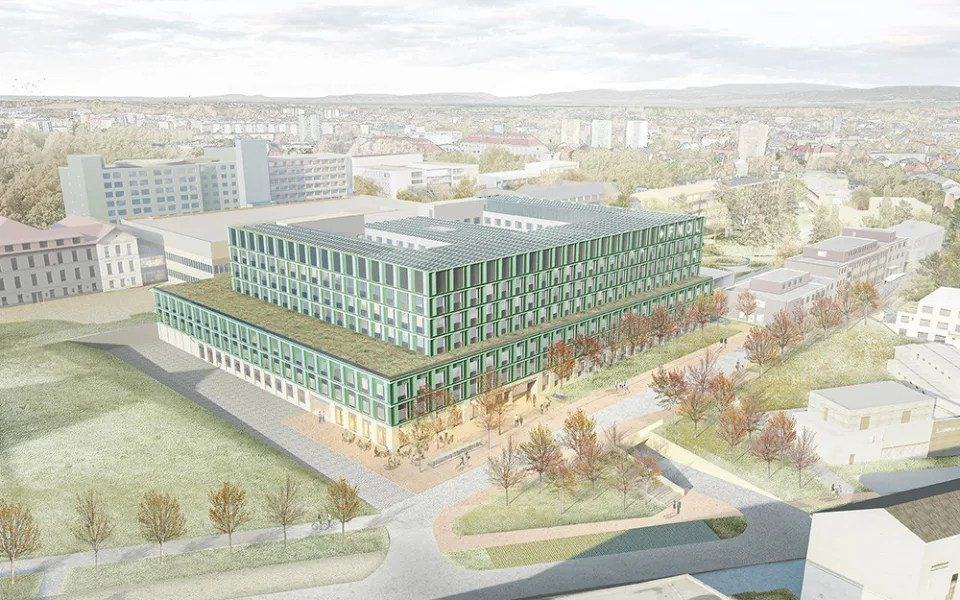 Vizualizace nového superpavilonu B ve Fakultní nemocnici Olomouc