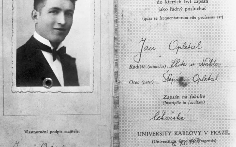 Studentský index Jana Opletala