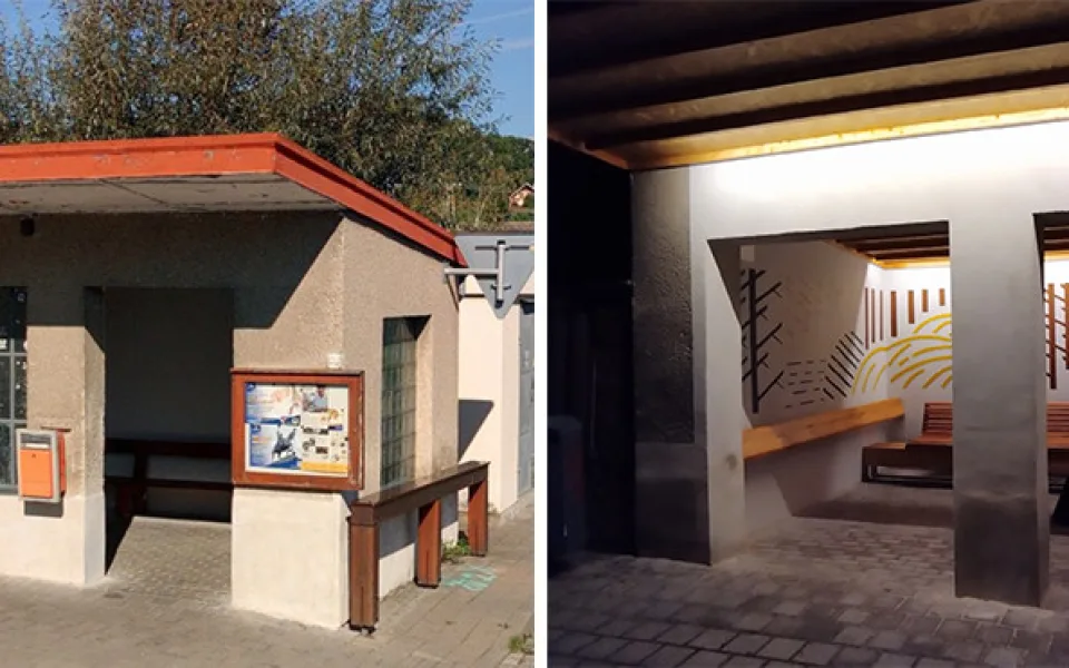 Revitalizace přístřešku zastávky v olomoucké městské části Radíkov
