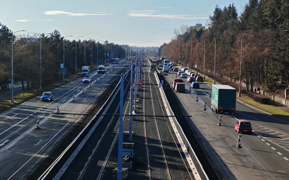 Rekonstrukce tramvajové trati v Brněnské ulici