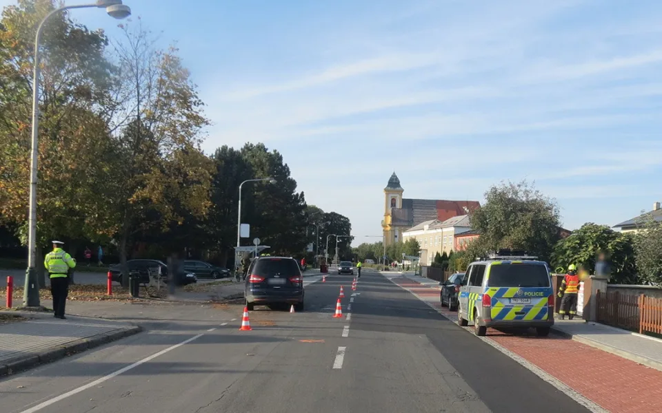 Místo dopravní nehody ve Štěpánově