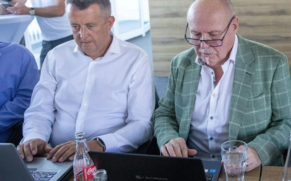Přerovský primátor Petr Vrána a hejtman Olomouckého kraje Ladislav Okleštěk