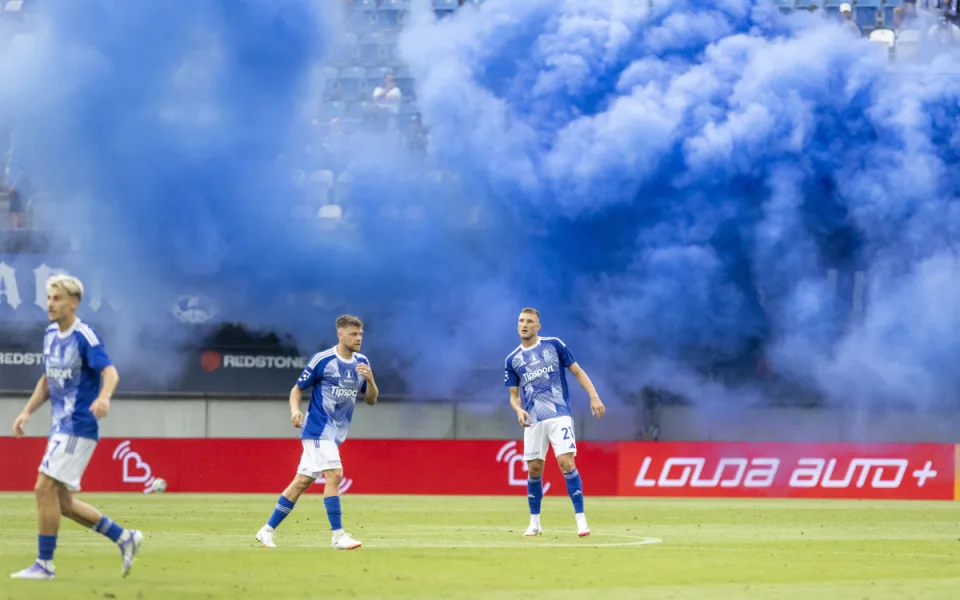 Fotbalisté Sigmy při utkání na Andrově stadionu - ilustrační foto