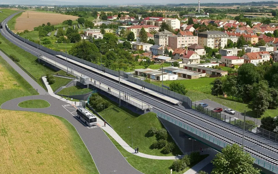 Vizualizace nové podoby trati Přerov - Nezamyslice