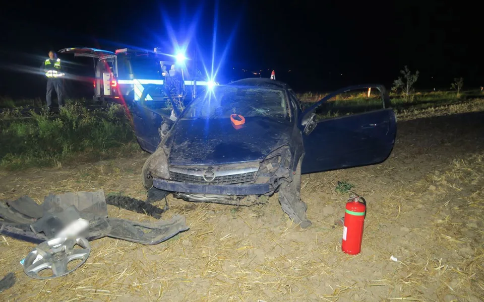 Havárie osobního auta u obce Hrabová na Šumpersku