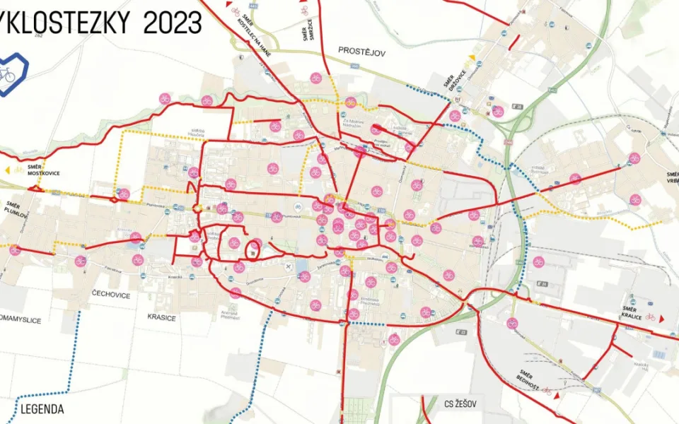 Prostějov má digitální mapu cyklostezek. Zájemci v ní najdou i praktické informace