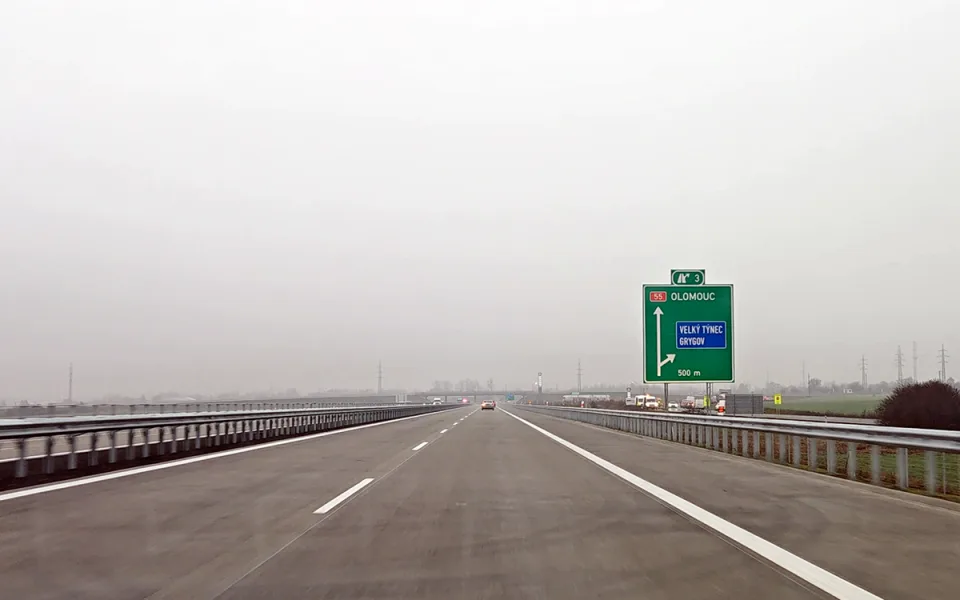 Dálnice D55 Olomouc - Kokory - ilustrační foto