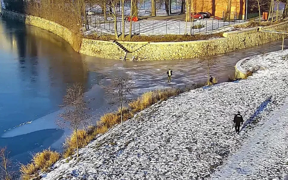 Mladíci na soutoku řek Morava a Bystřice v Olomouci