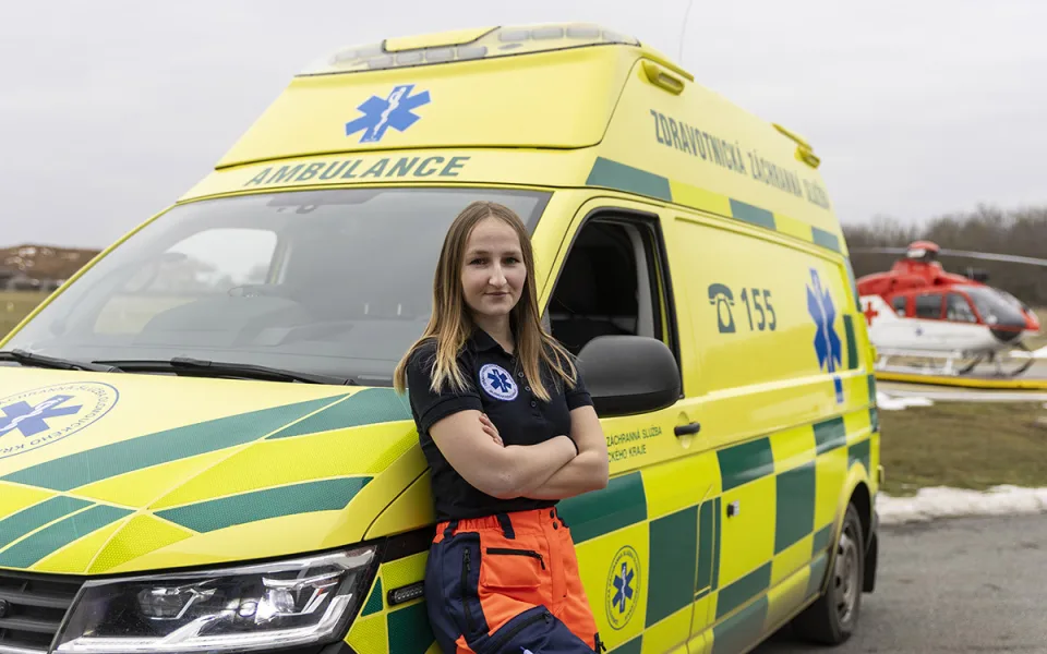 Řidička sanitního vozu Pavlína Holčíková