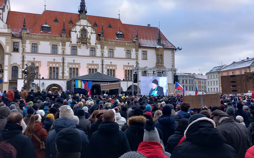 Shromáždění Stojíme za prezidentem v Olomouci