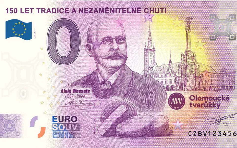 Sběratelská bankovka loštického výrobce olomouckých tvarůžků