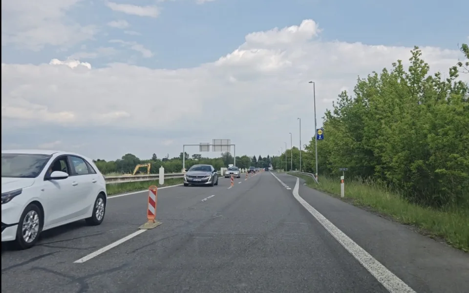 Uzavírka na Pražské ulici v Olomouci