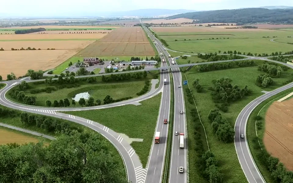 Vizualizace přeložky silnice I/46 Týneček - Šternberk